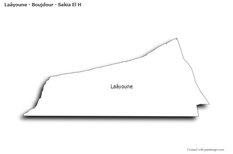 Sample Maps for Laâyoune - Boujdour - Sakia El H (black-white,shadowy)