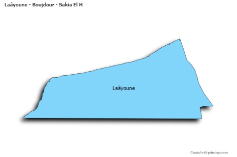 Sample Maps for Laâyoune - Boujdour - Sakia El H (blue,shadowy)