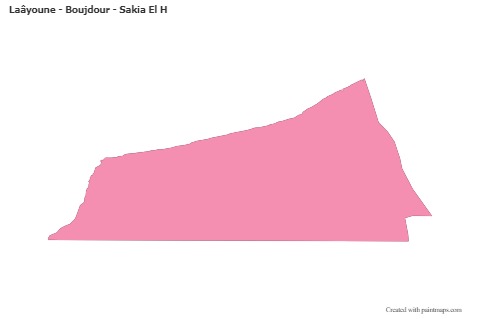 Sample Maps for Laâyoune - Boujdour - Sakia El H (pink,outline)