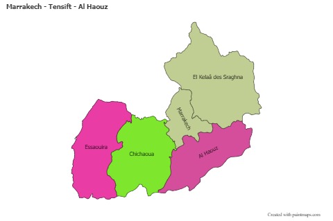 Sample Maps for Marrakech - Tensift - Al Haouz (colored)