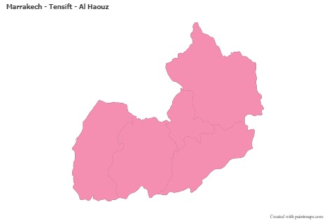 Sample Maps for Marrakech - Tensift - Al Haouz (pink,outline)