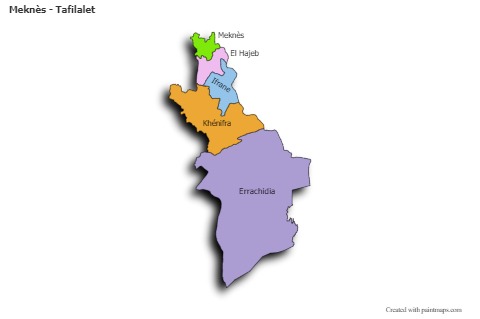Sample Maps for Meknès - Tafilalet (colored,shadowy)