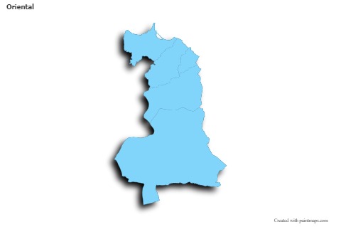 Contoh Peta untuk Oriental (biru,garis luar,bayangan)