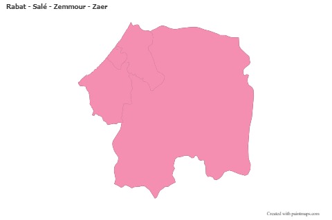 Sample Maps for Rabat - Salé - Zemmour - Zaer (pink,outline)