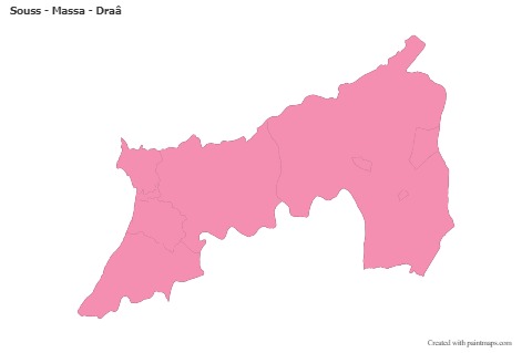 Sample Maps for Souss - Massa - Draâ (pink,outline)