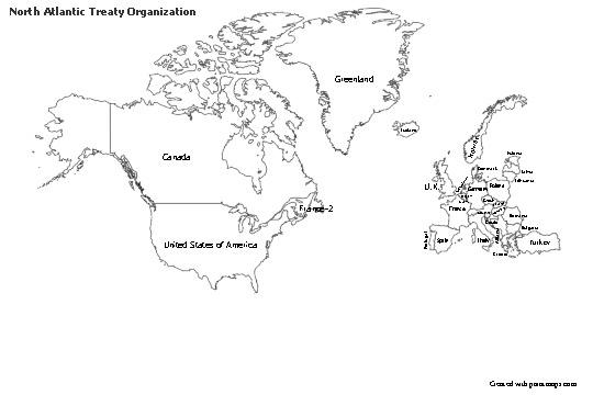 Mapas de muestra para Organización del Tratado del Atlántico Norte (blanco-negro)