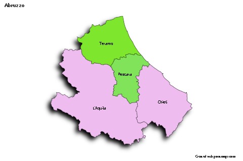 Sample Maps for Abruzzo (colored,shadowy)