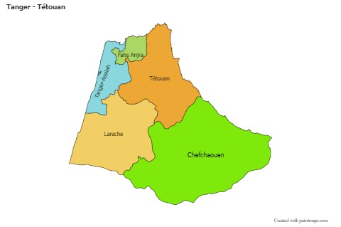 Contoh Peta untuk Tanger - Tétouan (berwarna)
