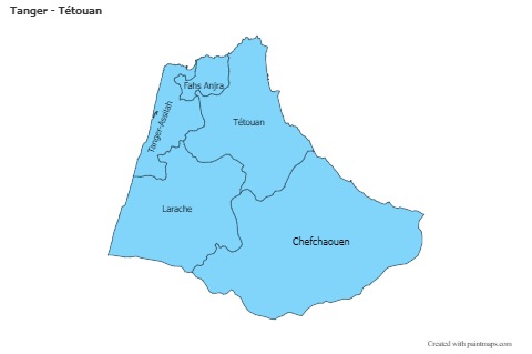 Contoh Peta untuk Tanger - Tétouan (biru)