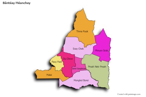 Contoh Peta untuk Bântéay Méanchey (berwarna,bayangan)