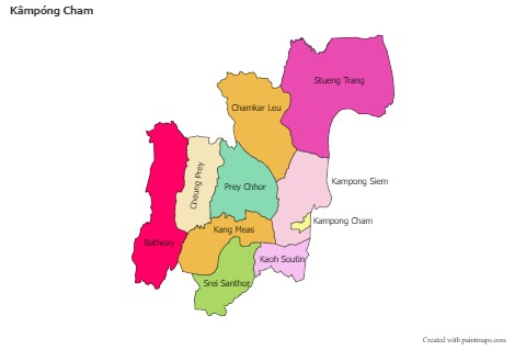 Contoh Peta untuk Kâmpóng Cham (berwarna)