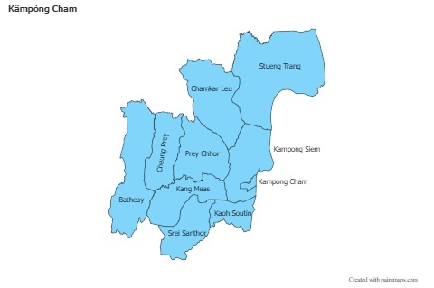 Contoh Peta untuk Kâmpóng Cham (biru)