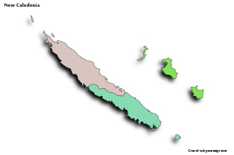 Sample Maps for New Caledonia (colored,shadowy)