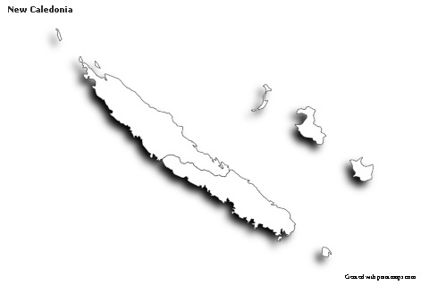 Sample Maps for New Caledonia (black-white,shadowy)