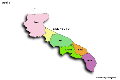 Sample Maps for Apulia (colored,shadowy)