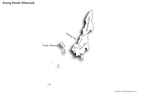 Sample Maps for Krong Preah Sihanouk (black-white,shadowy)