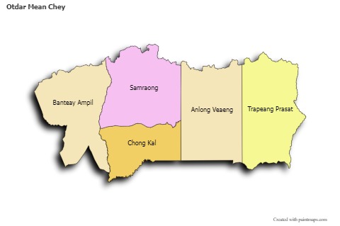 Sample Maps for Otdar Mean Chey (colored,shadowy)