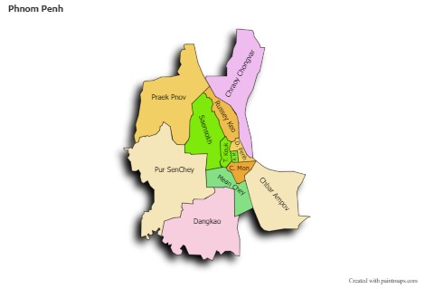 Sample Maps for Phnom Penh (colored,shadowy)