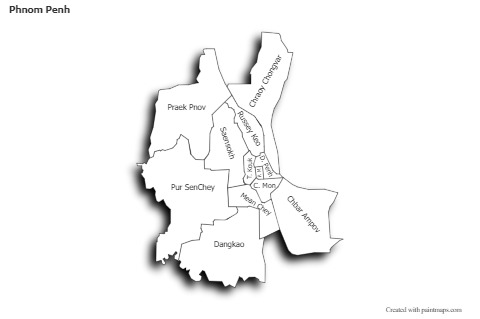 Sample Maps for Phnom Penh (black-white,shadowy)