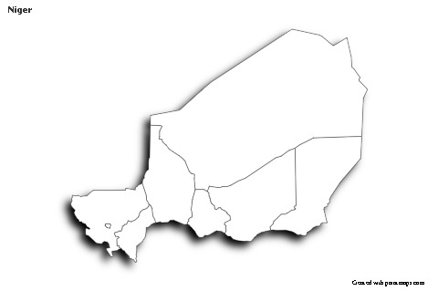 Sample Maps for Niger (black-white,shadowy)