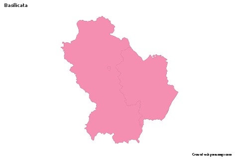 Sample Maps for Basilicata (pink,outline)