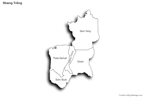 Sample Maps for Stœng Trêng (black-white,shadowy)