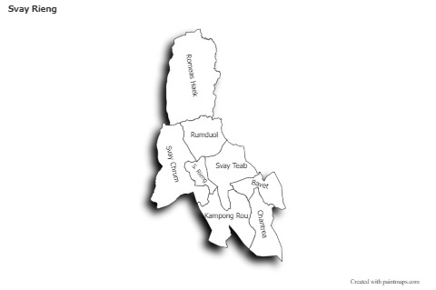 Sample Maps for Svay Rieng (black-white,shadowy)
