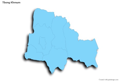 Contoh Peta untuk Tbong Khmum (biru,garis luar,bayangan)