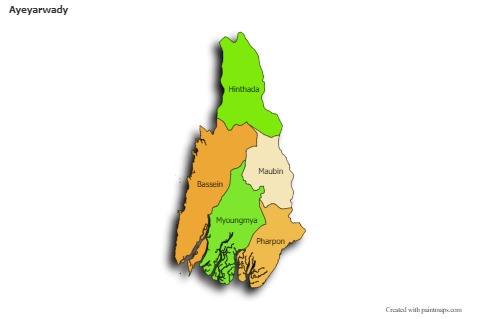 Contoh Peta untuk Ayeyarwady (berwarna,bayangan)