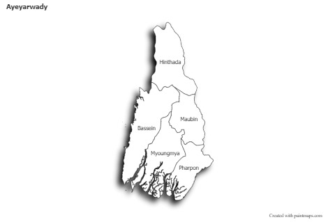 Contoh Peta untuk Ayeyarwady (hitam-putih,bayangan)
