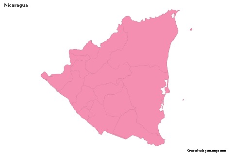 Sample Maps for Nicaragua (pink,outline)