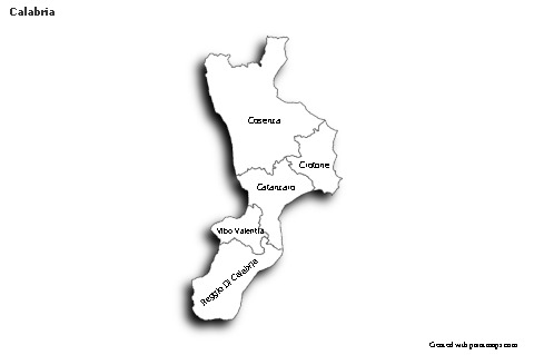 Sample Maps for Calabria (black-white,shadowy)