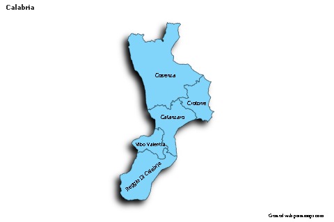 Sample Maps for Calabria (blue,shadowy)