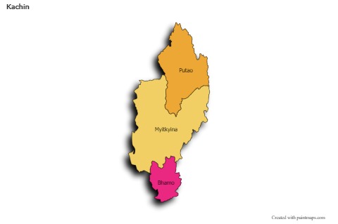 Contoh Peta untuk Kachin (berwarna,bayangan)