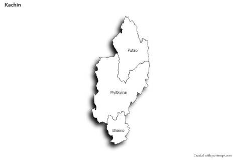 Contoh Peta untuk Kachin (hitam-putih,bayangan)
