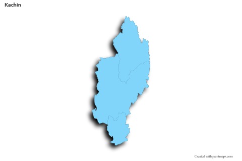 Contoh Peta untuk Kachin (biru,garis luar,bayangan)