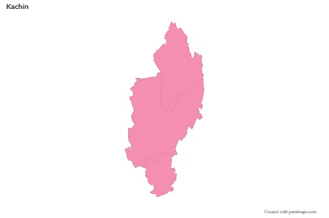Contoh Peta untuk Kachin (merah jambu,garis besar)