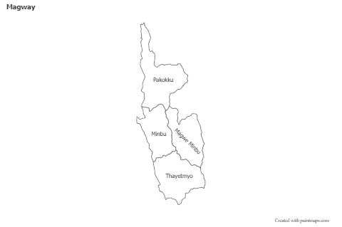 Contoh Peta untuk Magway (hitam-putih)