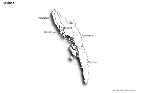Sample Maps for Rakhine (black-white,shadowy)