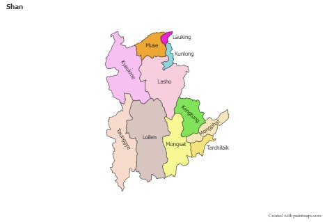 Mapas de muestra para Shan (coloreado)