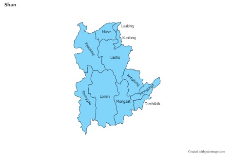Mapas de muestra para Shan (azul)