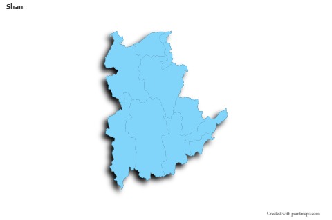 Mapas de muestra para Shan (azul,contorno,sombrío)
