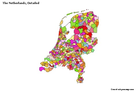Sample Maps for The Netherlands, Detailed (colored)