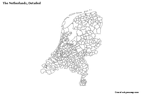 Sample Maps for The Netherlands, Detailed (black-white)