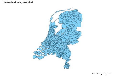 Sample Maps for The Netherlands, Detailed (blue)
