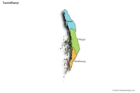 Sample Maps for Tanintharyi (colored,shadowy)