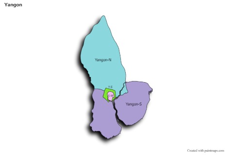 Sample Maps for Yangon (colored,shadowy)
