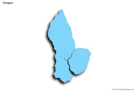 Sample Maps for Yangon (blue,outline,shadowy)