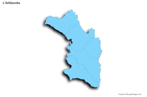 Sample Maps for L'Artibonite (blue,outline,shadowy)