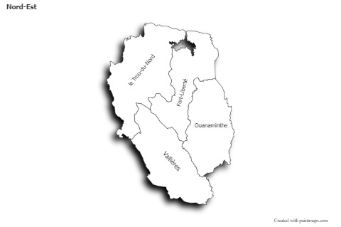 Sample Maps for Nord-Est (black-white,shadowy)